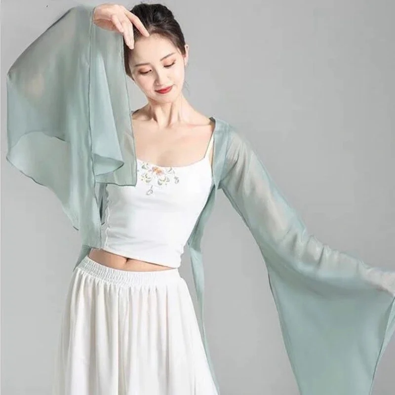 Шифоновый топ, костюм ханьфу, национальные женские китайские классические танцевальные костюмы, элегантные практические сексуальные топы, одежда для выступлений
Шифоновый топ, костюм ханьфу, национальные женские китайские классические танцевальные костюмы, элегантные практические сексуальные топы, одежда для выступлений