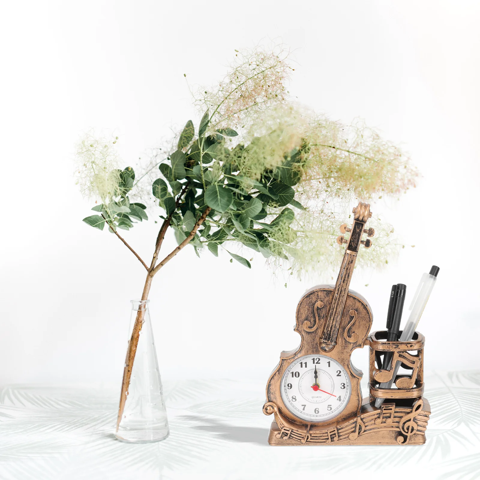Creative Violin Clock With Pen Holder Household Table Clock Desktop Decoration Decorative For Home Bedroom Office
Creative Violin Clock With Pen Holder Household Table Clock Desktop Decoration Decorative For Home Bedroom Office