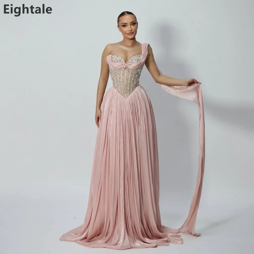 Вечернее платье Eightale 2026 цвета румян с одним открытым плечом, расшитое бисером, с прозрачным корсетом, плиссированное, с драпированным поясом, для выпускного вечера, на заказ
Вечернее платье Eightale 2026 цвета румян с одним открытым плечом, расшитое бисером, с прозрачным корсетом, плиссированное, с драпированным поясом, для выпускного вечера, на заказ