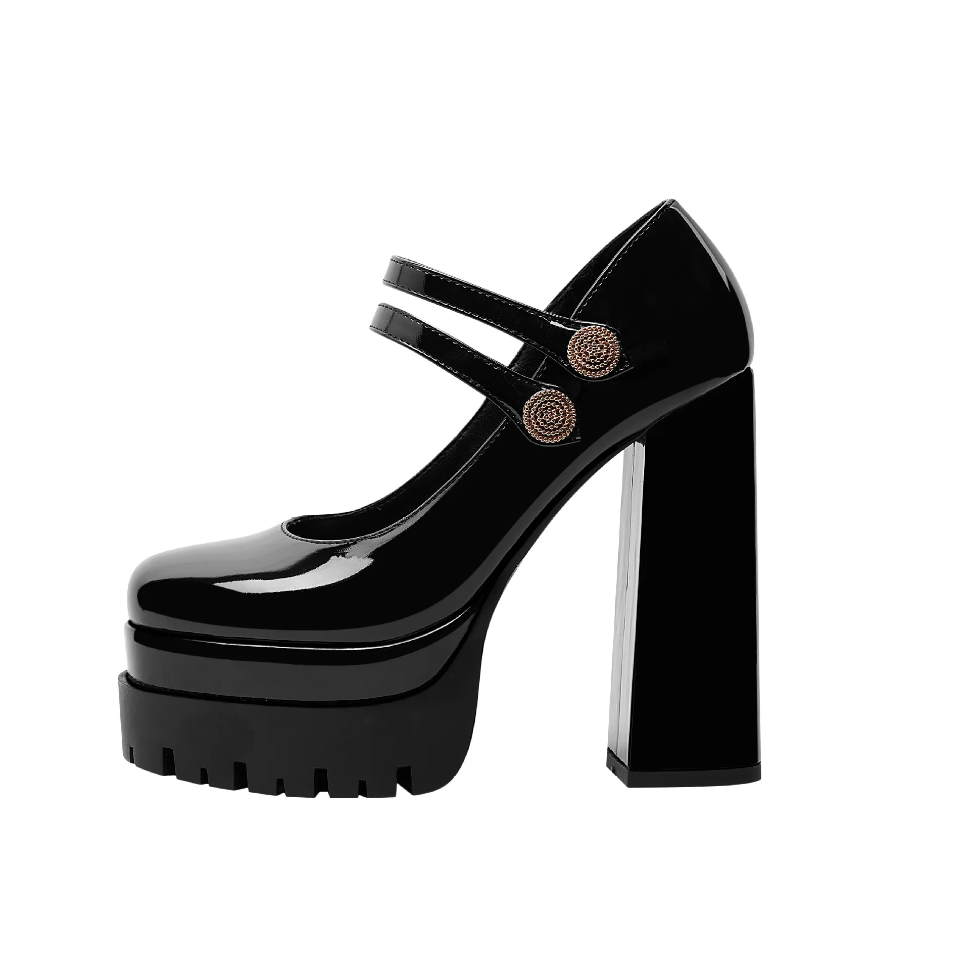 Black Patent Leather Square Toe Mary Jane Metal Embellished Buckle Platform Pumps Temperament High Heels Large Size Women Shoes
Black Patent Leather Square Toe Mary Jane Metal Embellished Buckle Platform Pumps Temperament High Heels Large Size Women Shoes