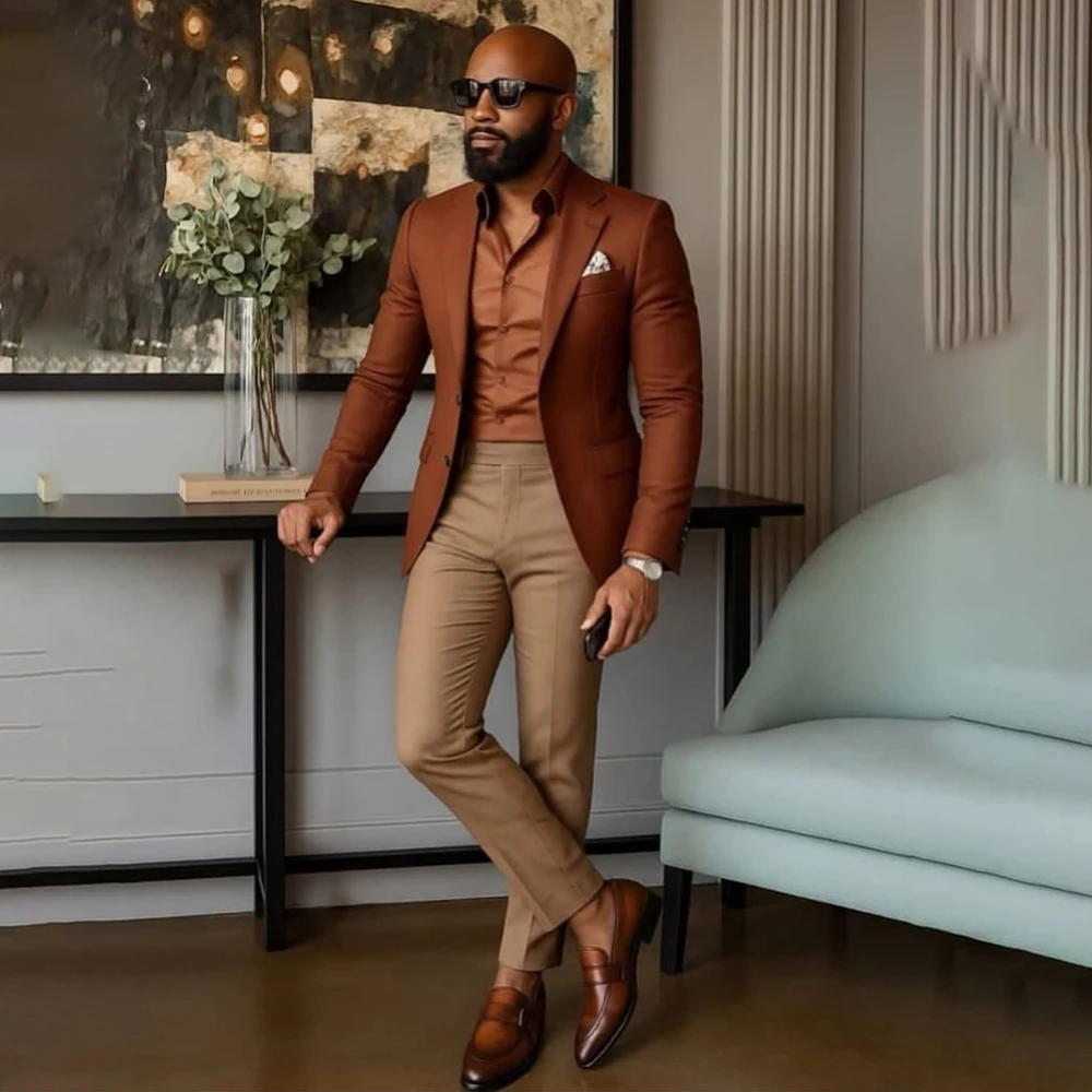 Slim Fit Men's Suits Luxury Single Breasted 2 Piece Jacket Pants Sets High Quality Male Clothing Business Costume Homme
Slim Fit Men's Suits Luxury Single Breasted 2 Piece Jacket Pants Sets High Quality Male Clothing Business Costume Homme