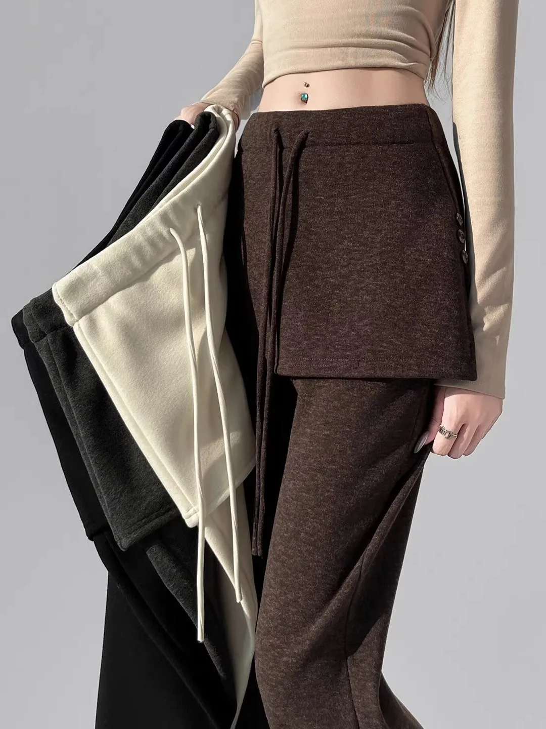 Женские брюки-клеш Thiened Fce с высокой талией, осенне-зимние, новые, в корейском стиле, простые, однотонные, прямые брюки
Женские брюки-клеш Thiened Fce с высокой талией, осенне-зимние, новые, в корейском стиле, простые, однотонные, прямые брюки