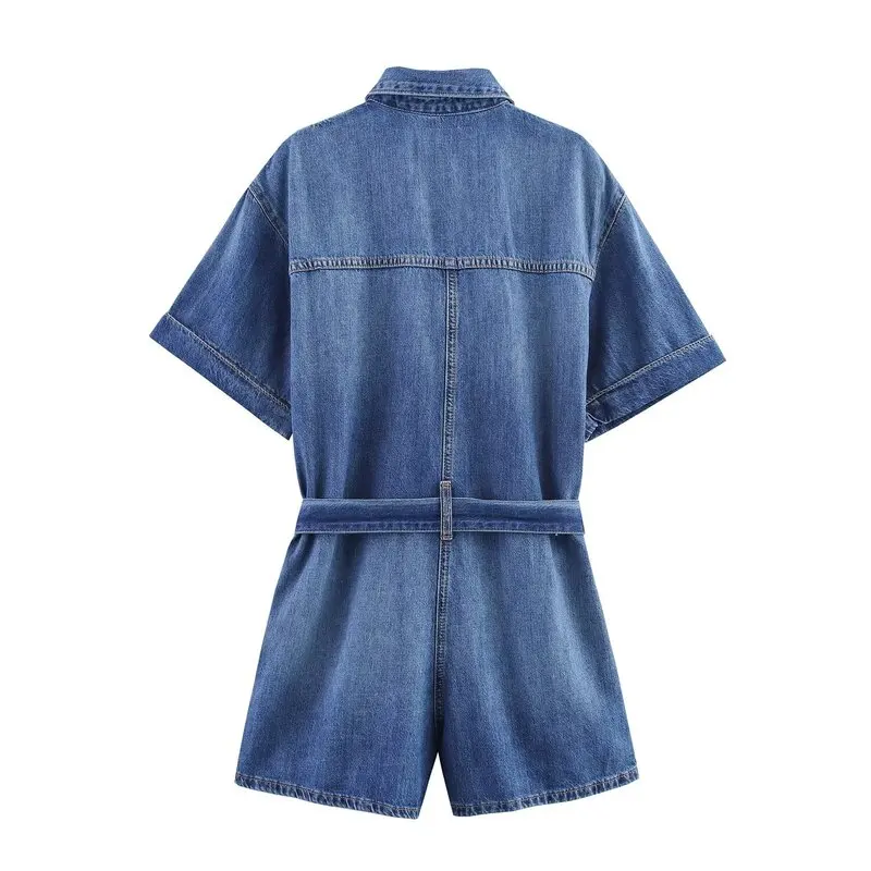 Summer 2025 New Women's ort One-Piece Suit with Belted Denim Collar Flip-Flop Polyester Blend Mid-Waist Versatile Sle
Summer 2025 New Women's ort One-Piece Suit with Belted Denim Collar Flip-Flop Polyester Blend Mid-Waist Versatile Sle