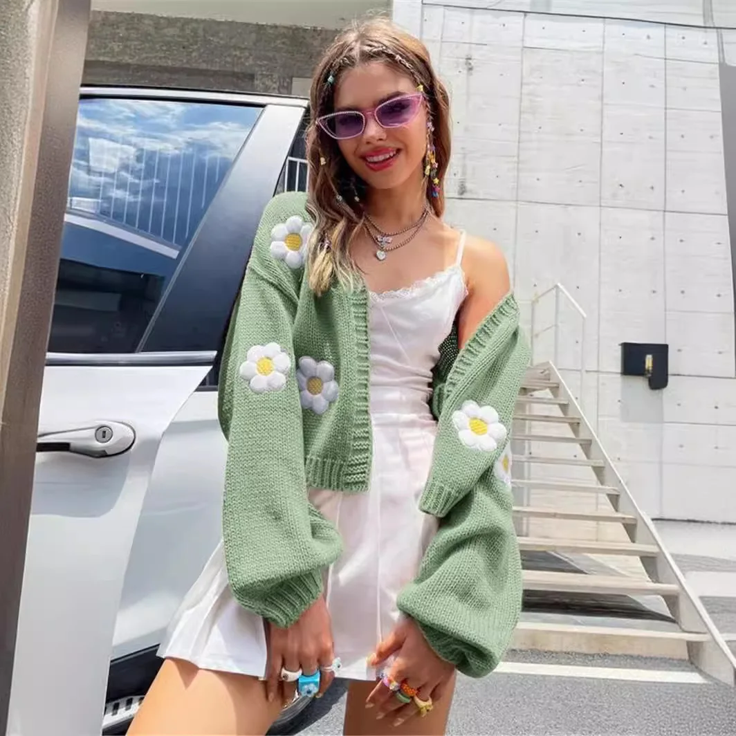2025 Fashion Women's Clothing,Autum New Arrival Sweet Flower Pattern Open Stitch Cardigan,Loose Short Knitting,Women's Sweater
2025 Fashion Women's Clothing,Autum New Arrival Sweet Flower Pattern Open Stitch Cardigan,Loose Short Knitting,Women's Sweater