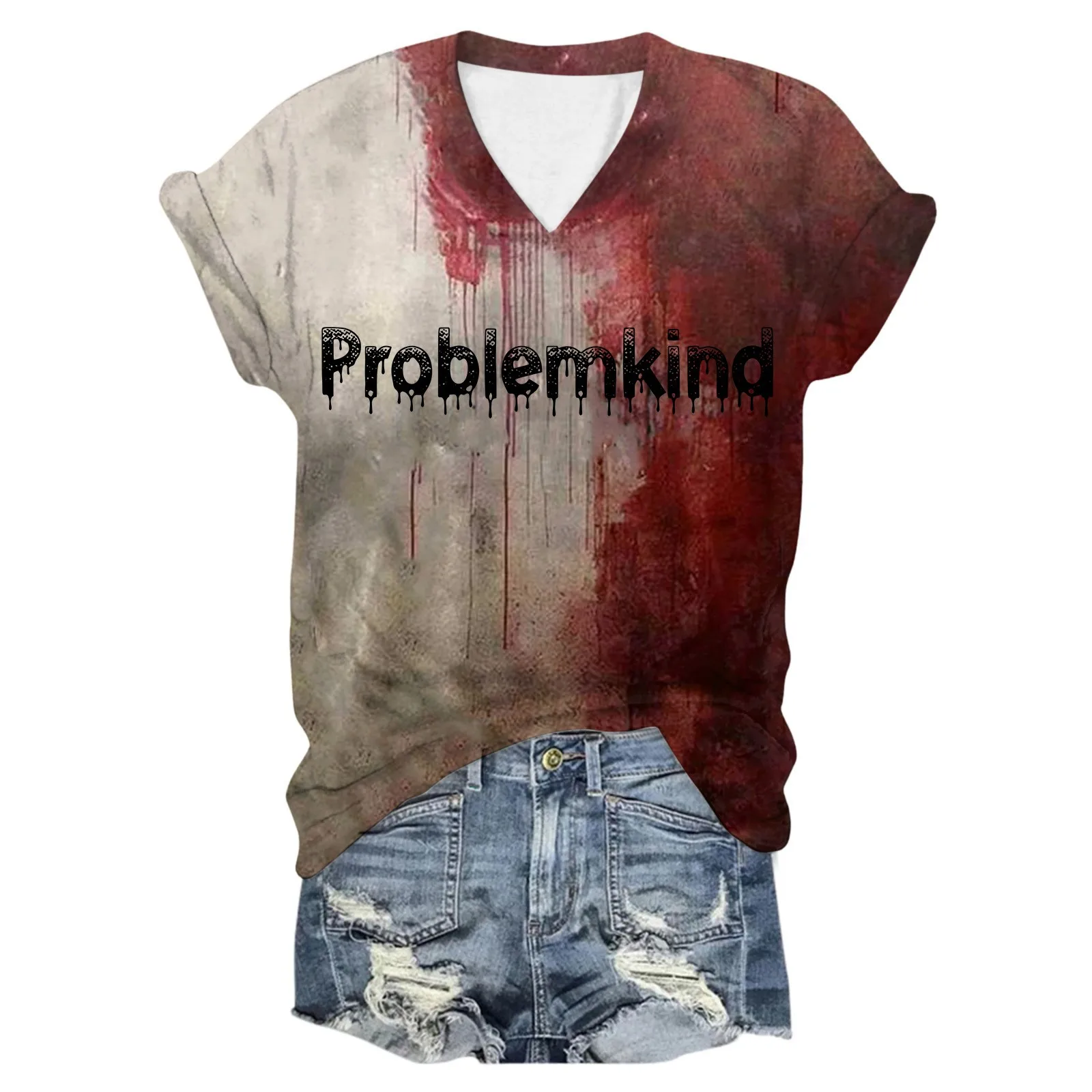 Halloween Bloody Printed T Shirt Shirt With Blood Short Sleeved Shirt Blood Splatter Shirt Bloody Costume Women Tee Shirts
Halloween Bloody Printed T Shirt Shirt With Blood Short Sleeved Shirt Blood Splatter Shirt Bloody Costume Women Tee Shirts