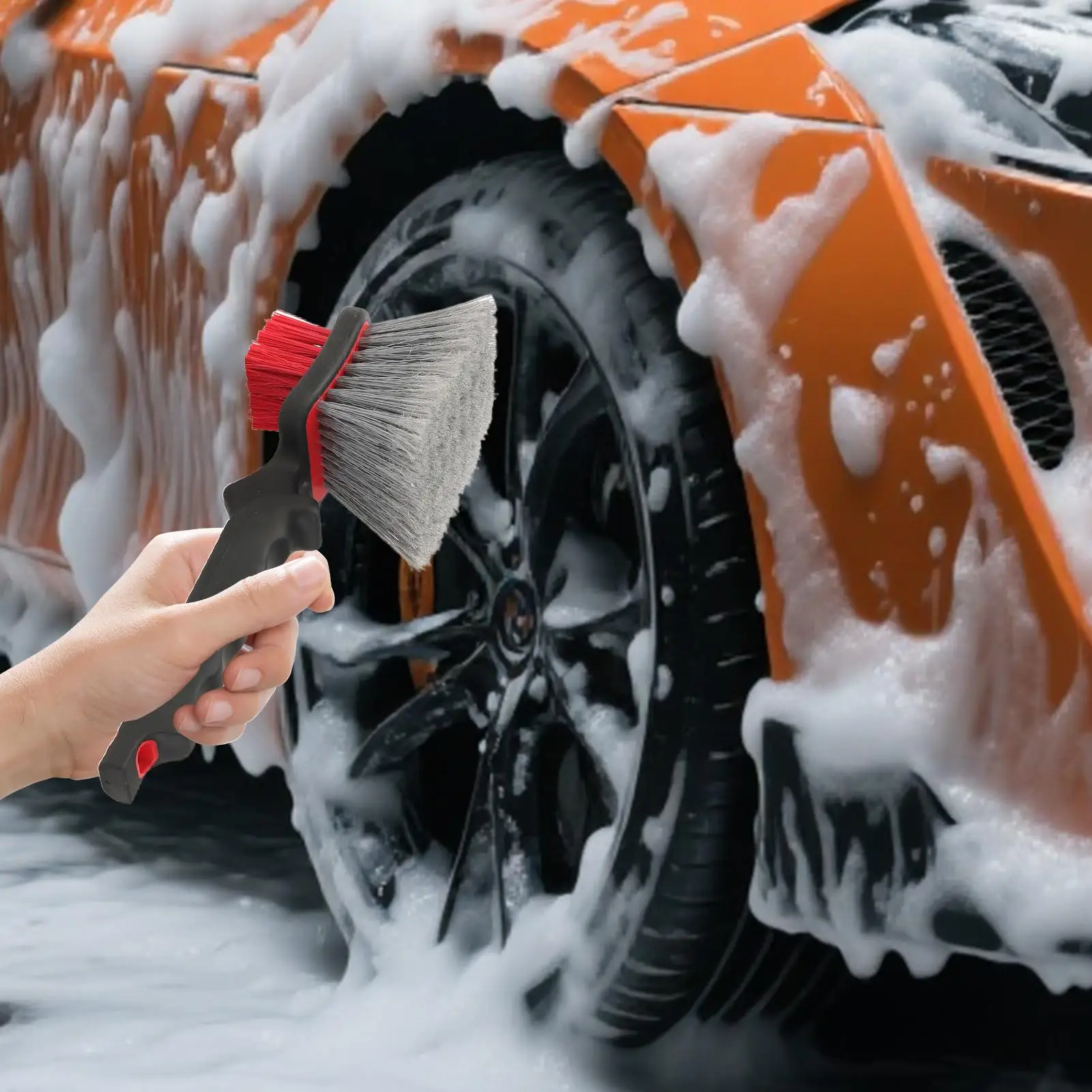 Автомобильная колесная щетка с эргономичной нескользящей ручкой для удаления грязи и щетка для шин для транспортных средств для гаража, заднего двора, двора, ежедневного использования 
Автомобильная колесная щетка с эргономичной нескользящей ручкой для удаления грязи и щетка для шин для транспортных средств для гаража, заднего двора, двора, ежедневного использования