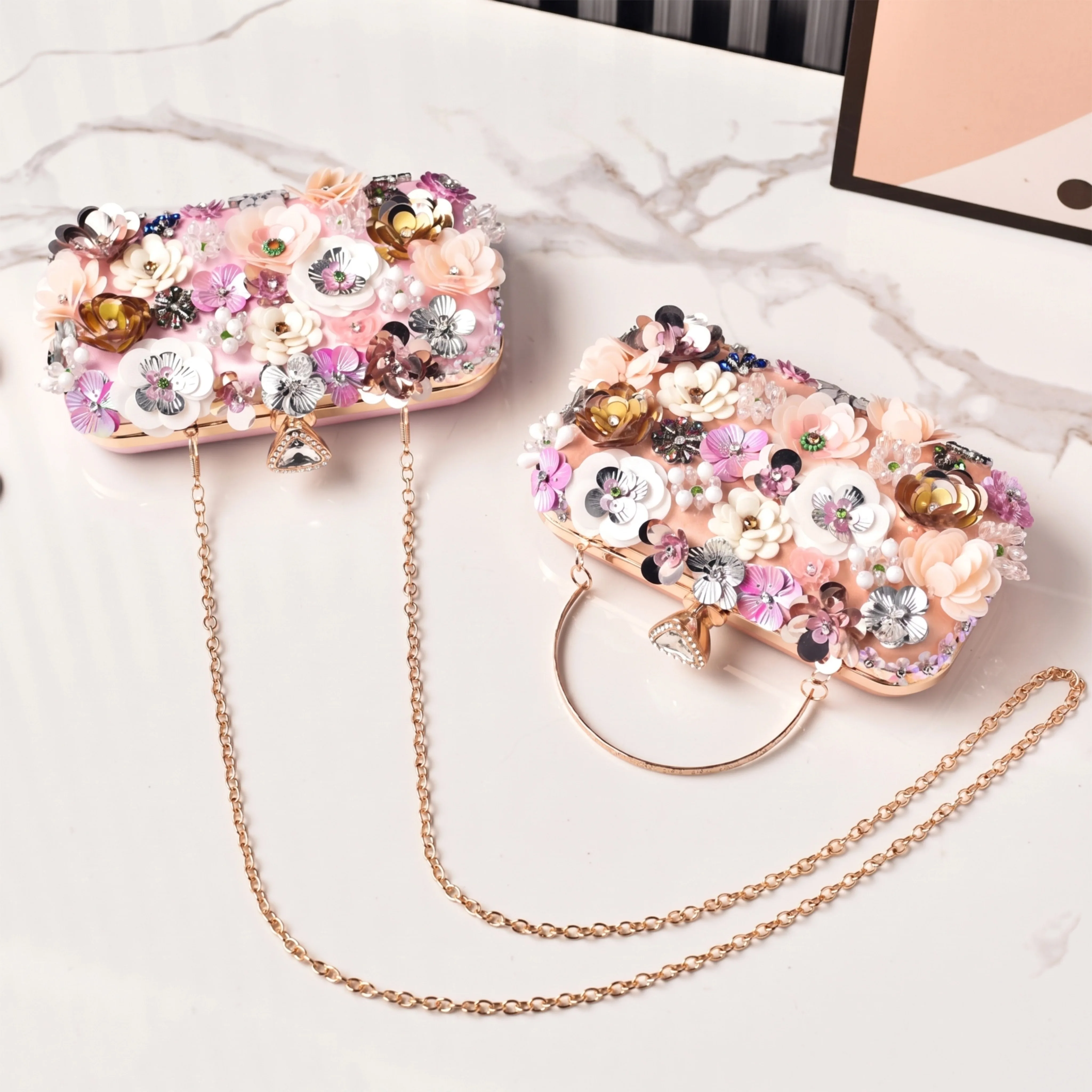 Flower Bridal Handbag Beige Handmade Women's Bag Elegant Party Clutch Diamond Wedding Purses Beautiful Luxury Brand Shoulder Bag
Flower Bridal Handbag Beige Handmade Women's Bag Elegant Party Clutch Diamond Wedding Purses Beautiful Luxury Brand Shoulder Bag