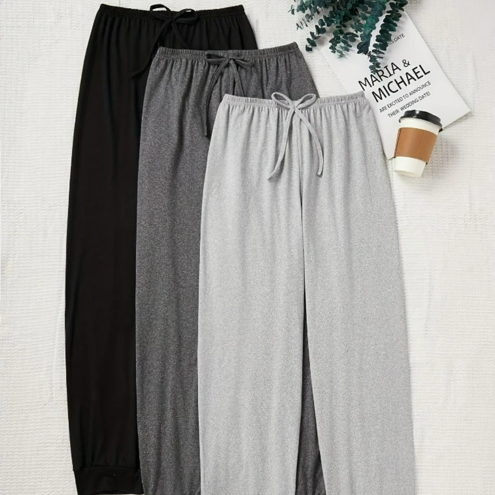 3pcs Casual Women's Pants Elegant Solid Basic High Waist Loose Long Pant Summer Homewear
3pcs Casual Women's Pants Elegant Solid Basic High Waist Loose Long Pant Summer Homewear