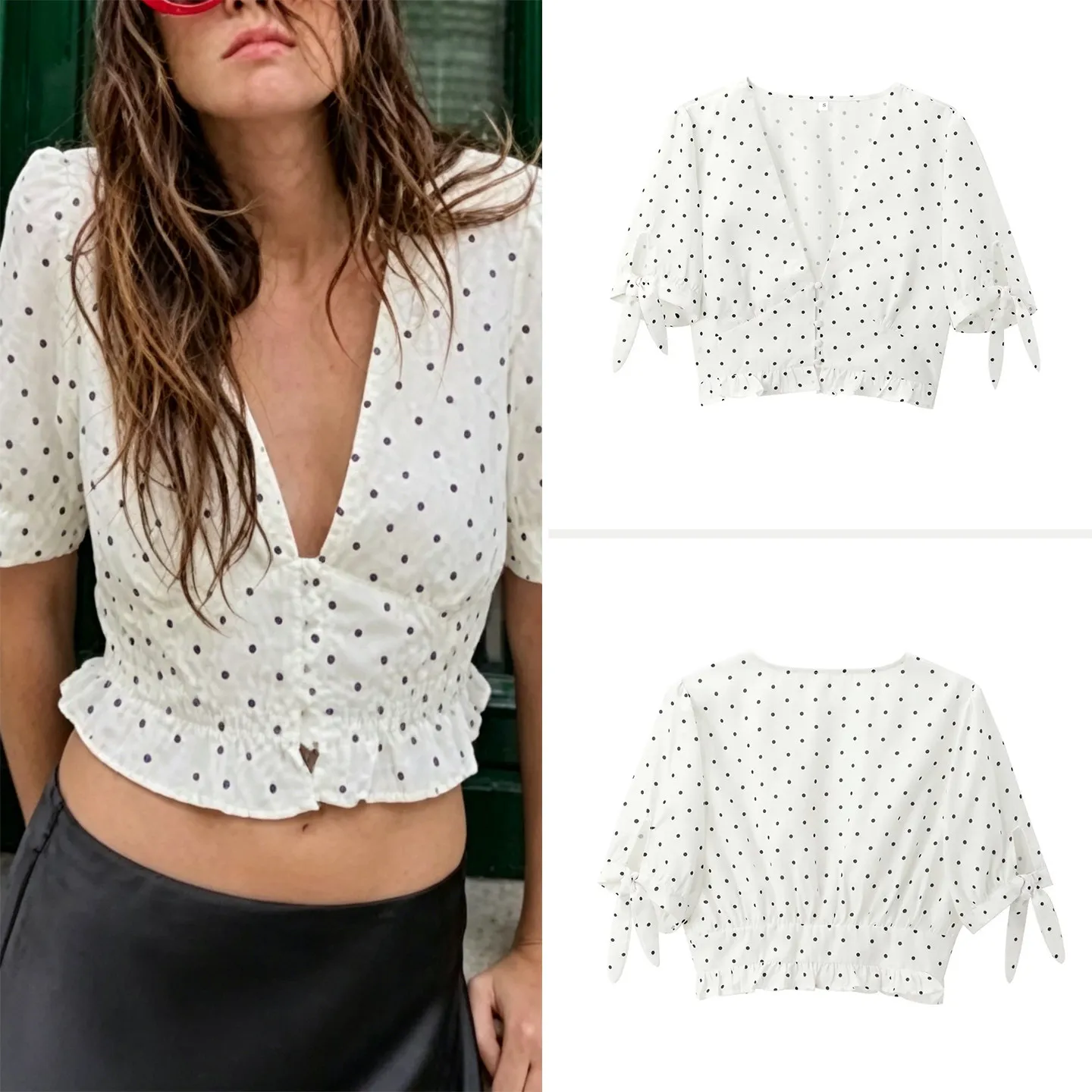 Slim Fit Polka Dot Short Top for Women Casual Style Fashionable Elegant Versatile Summer Shirt ZADATA Brand 2026 New Arrival
Slim Fit Polka Dot Short Top for Women Casual Style Fashionable Elegant Versatile Summer Shirt ZADATA Brand 2026 New Arrival