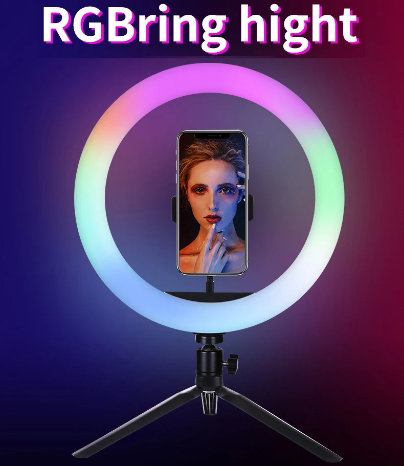 13 Inch Dimmable RGB LED Selfie Ring Light Heart Photo Ring Lamp Photo Lighting With Tripod For Phone Makeup Video Live Volg
13 Inch Dimmable RGB LED Selfie Ring Light Heart Photo Ring Lamp Photo Lighting With Tripod For Phone Makeup Video Live Volg