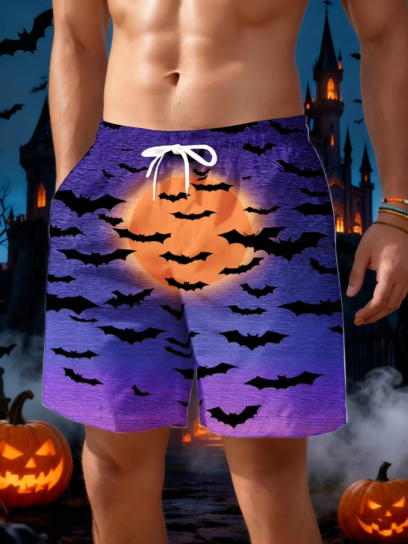 Men's Beach Shorts Halloween Costume Bats Moon Purple Sky Halloween Pattern 3D Print,Fashion Vacation Casual,Lightweight Comfortable,
Men's Beach Shorts Halloween Costume Bats Moon Purple Sky Halloween Pattern 3D Print,Fashion Vacation Casual,Lightweight Comfortable,