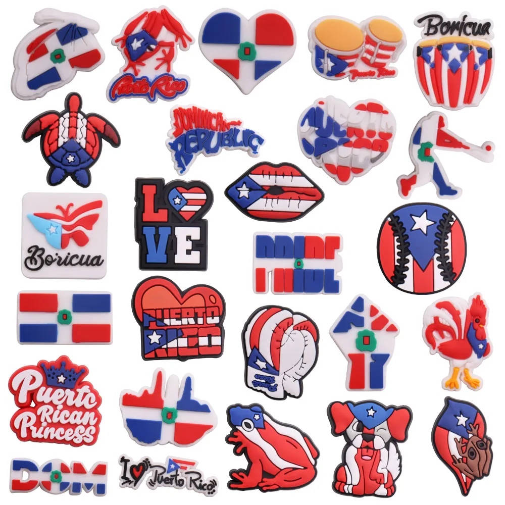 50PCS Puerto Rico Series Shoe Charms PVC Soft Cartoon Fashion Dog Frog Animal Button Accessories For Kids Party Gifts
50PCS Puerto Rico Series Shoe Charms PVC Soft Cartoon Fashion Dog Frog Animal Button Accessories For Kids Party Gifts