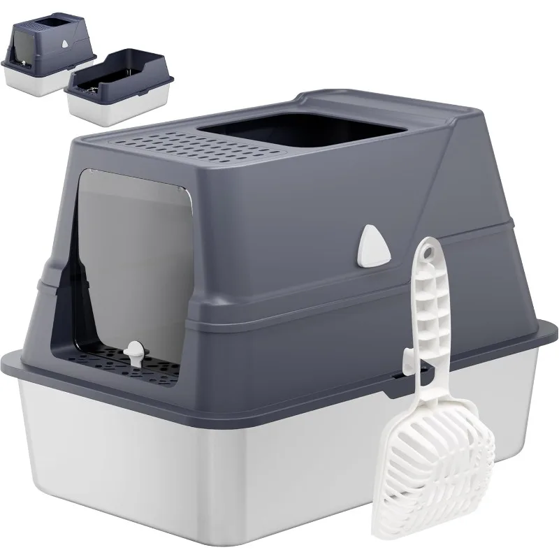 Stainless Steel Cat Litter Box with Lid,Covered Large Cat Litter Boxs Enclosure,Front Entry Top Exit Cat Litter Box Front
Stainless Steel Cat Litter Box with Lid,Covered Large Cat Litter Boxs Enclosure,Front Entry Top Exit Cat Litter Box Front
