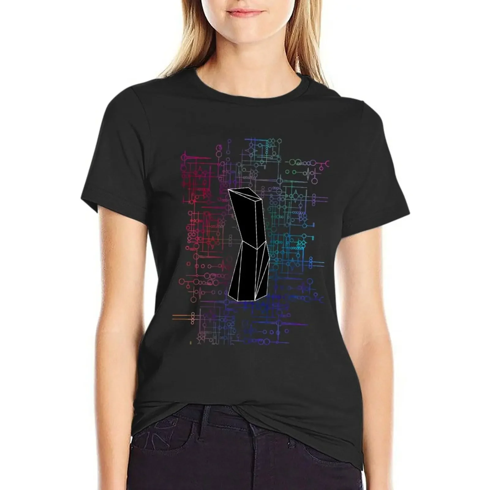 The Obelisk / The Diviner (Black and Multi-Coloured on Black) T-Shirt animal print shirt for girls new edition Women's clothing
The Obelisk / The Diviner (Black and Multi-Coloured on Black) T-Shirt animal print shirt for girls new edition Women's clothing