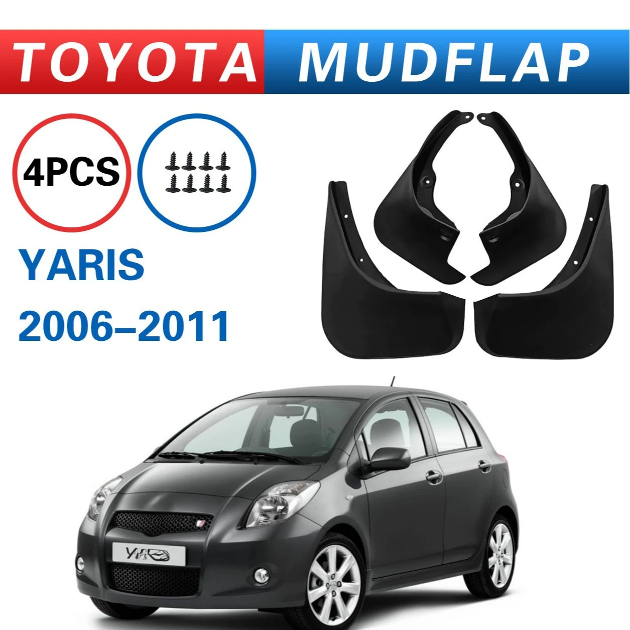 4Pcs Black PP Mud Flaps for Toyota Yaris 2006 2007 2008 2009 2010 2011 Mudguards Fender Splash Guards Flap Car Accessories
4Pcs Black PP Mud Flaps for Toyota Yaris 2006 2007 2008 2009 2010 2011 Mudguards Fender Splash Guards Flap Car Accessories