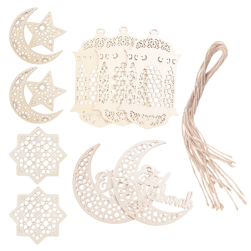TA-9Pcs Wooden Pendant Ornament Ramadan Hollow Decoration Moon Star Wind Light Shape Pendant Ornament Eid Party Decorations
TA-9Pcs Wooden Pendant Ornament Ramadan Hollow Decoration Moon Star Wind Light Shape Pendant Ornament Eid Party Decorations
