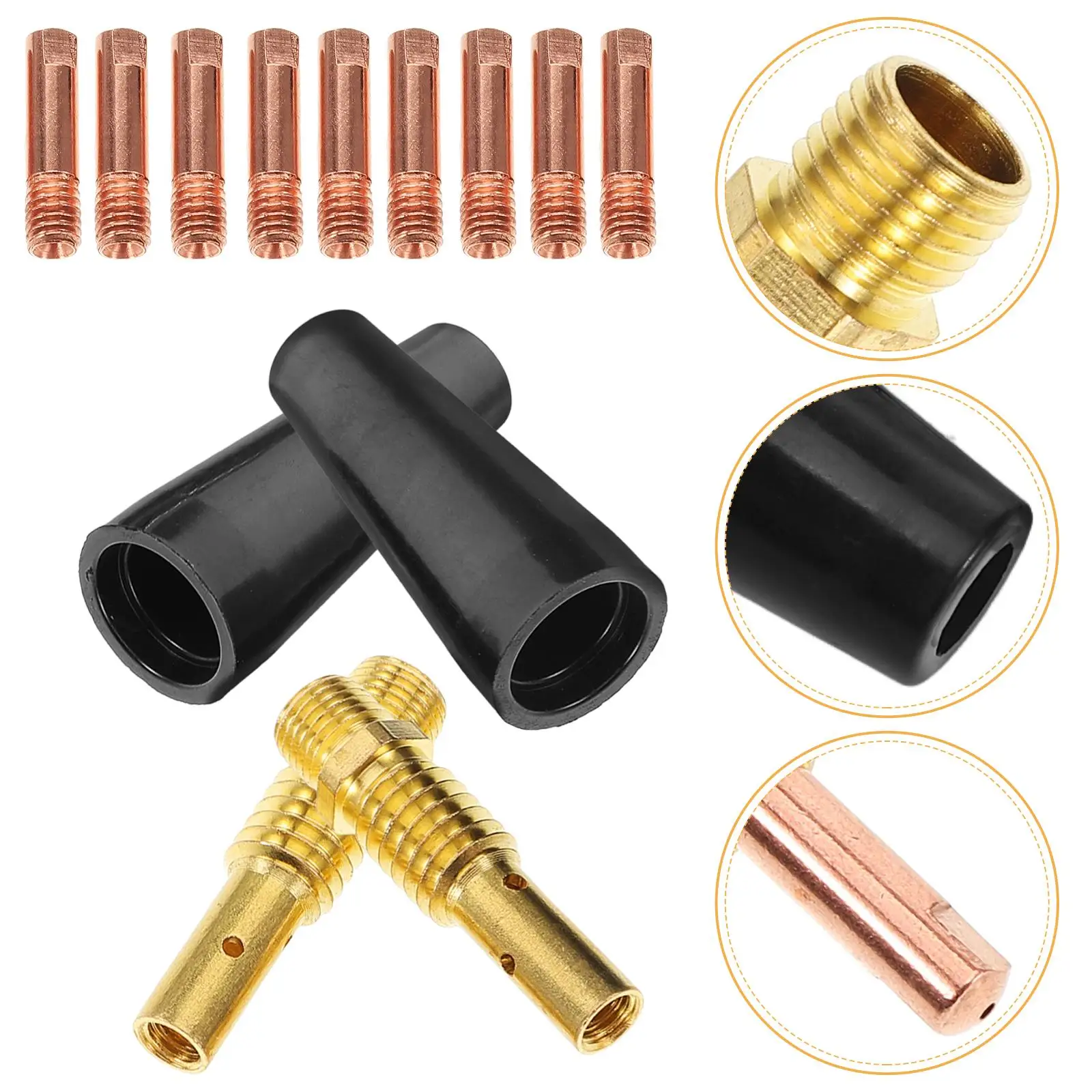 24Pcs Welding Nozzle Tip Durable Plastic Brass Mig Consumable Accessories Protective Sleeve Flux Cored Attachment Electric Cover
24Pcs Welding Nozzle Tip Durable Plastic Brass Mig Consumable Accessories Protective Sleeve Flux Cored Attachment Electric Cover