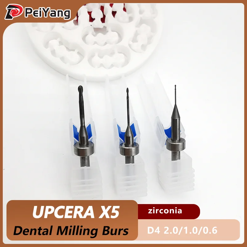 UPCERA X5 Milling Burs for Zirconia Diamond Coating 2.0/1.0/0.6 for Dental Lab Dental Zirconia Milling Burs
UPCERA X5 Milling Burs for Zirconia Diamond Coating 2.0/1.0/0.6 for Dental Lab Dental Zirconia Milling Burs