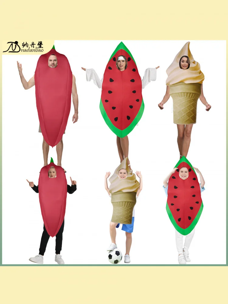 Halloween New Style Funny Stage Watermelon Ice Cream Pepper Sponge Performance Party Costume Women's Ethnic Stage Costume
Halloween New Style Funny Stage Watermelon Ice Cream Pepper Sponge Performance Party Costume Women's Ethnic Stage Costume