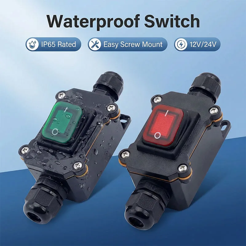 High Power Waterproof Marine Outdoor Rocker Switch 220V 16A Modification Outdoor Wiring Box Screw Mount 12V 24V IP65
High Power Waterproof Marine Outdoor Rocker Switch 220V 16A Modification Outdoor Wiring Box Screw Mount 12V 24V IP65