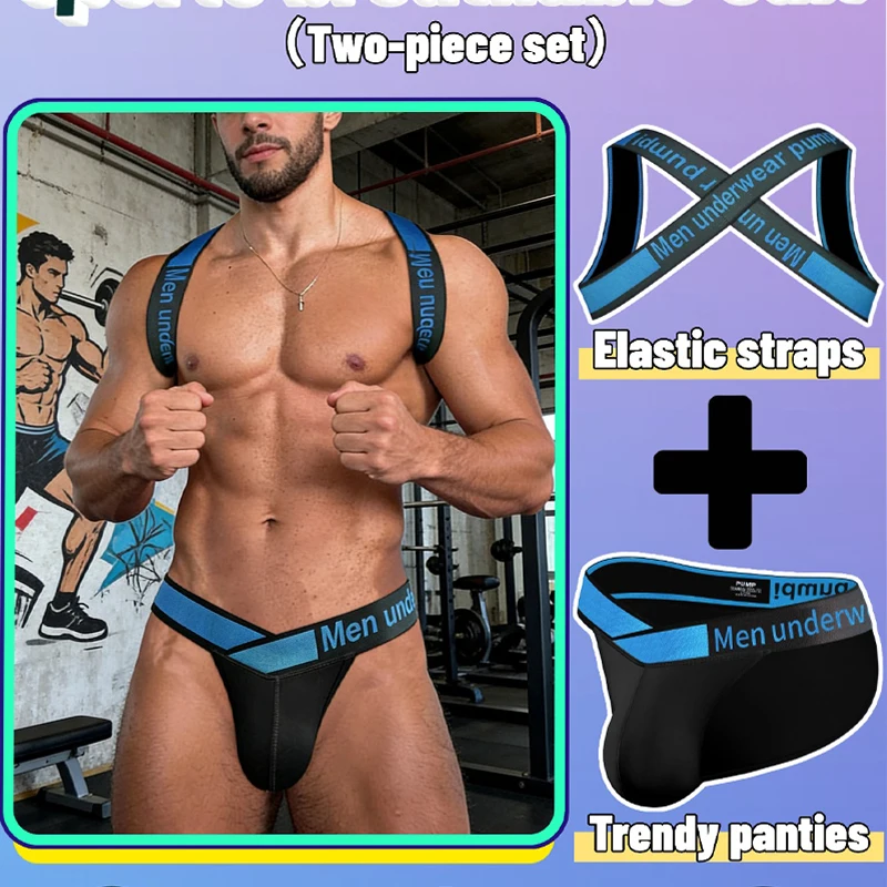 2-piece sports set with V-belt triangle briefs, sexy high-cut underwear for men, modal low-waist, hip-lifting U-concave fitness
2-piece sports set with V-belt triangle briefs, sexy high-cut underwear for men, modal low-waist, hip-lifting U-concave fitness