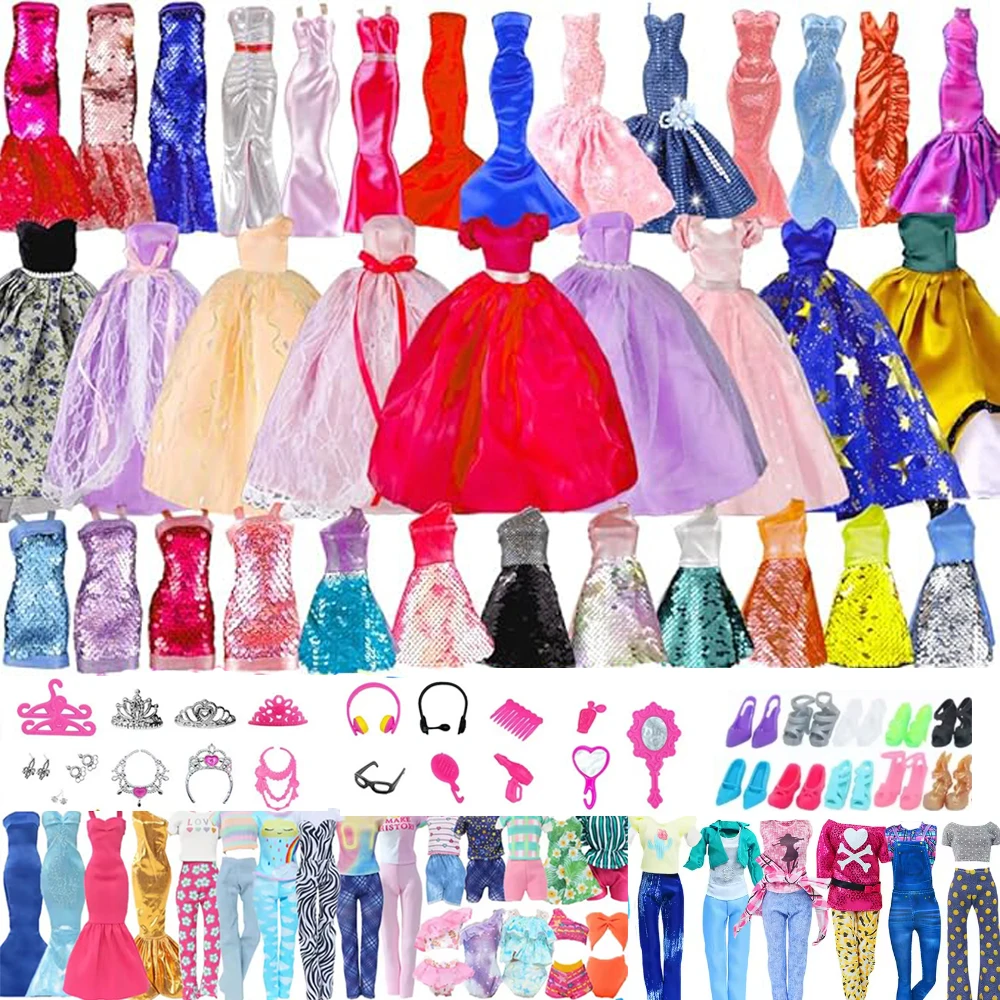 45PCS 11.5'' Doll Clothes =2 Wedding Gown 2 Tops 2 Pants 2 Dress 2 Swimsuit 5 Braces Skirt 10 shoes 22 Accessories for 30cm doll 
45PCS 11.5'' Doll Clothes =2 Wedding Gown 2 Tops 2 Pants 2 Dress 2 Swimsuit 5 Braces Skirt 10 shoes 22 Accessories for 30cm doll