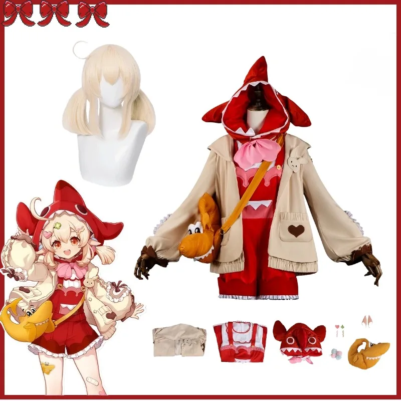 Game Genshin Impact Klee Cosplay Costum Cute Uniform Wig Full Set Halloween Carnival Party Christmas Play Role Clothes Clothing
Game Genshin Impact Klee Cosplay Costum Cute Uniform Wig Full Set Halloween Carnival Party Christmas Play Role Clothes Clothing