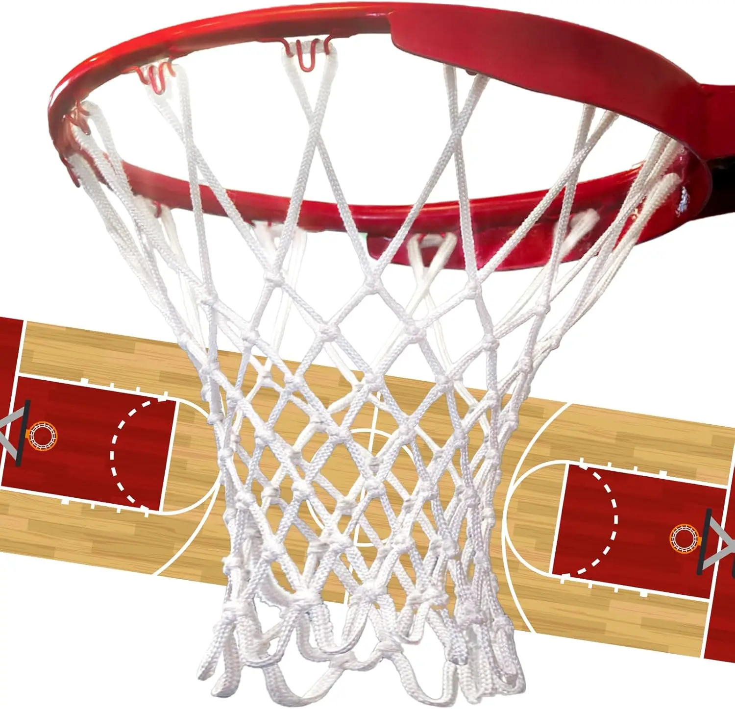 Heavy Duty Basketball Net Replacement, 12 Loops, All Weather Anti-Whip, Fits Standard Rims
Heavy Duty Basketball Net Replacement, 12 Loops, All Weather Anti-Whip, Fits Standard Rims