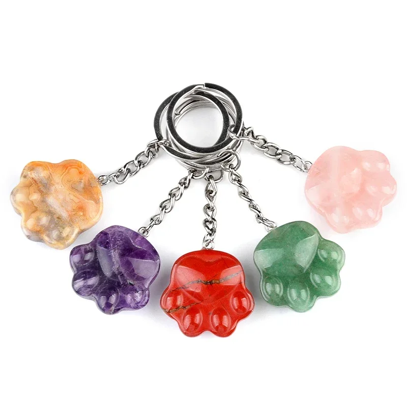 28x30mm Natural Gemstone Cat's Paw Shaped With Stainless Steel Chains Cartoon Spiderman Bag Keychain Children Holiday Gift
28x30mm Natural Gemstone Cat's Paw Shaped With Stainless Steel Chains Cartoon Spiderman Bag Keychain Children Holiday Gift
