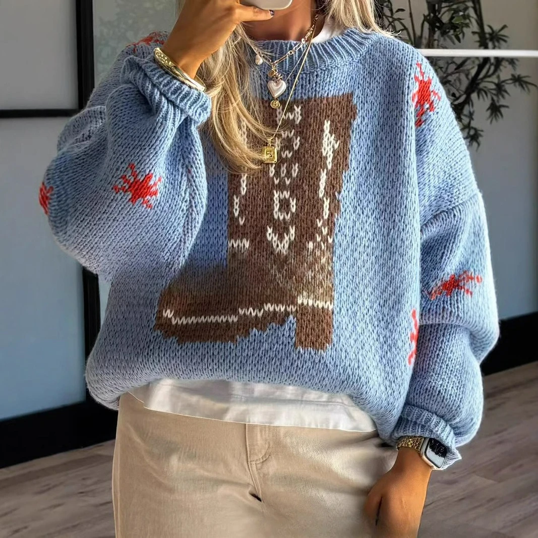 2025 Autumn and Winter Fashion New Round Neck Long Sleeve Medium Length Women's Knitted Shirt
2025 Autumn and Winter Fashion New Round Neck Long Sleeve Medium Length Women's Knitted Shirt