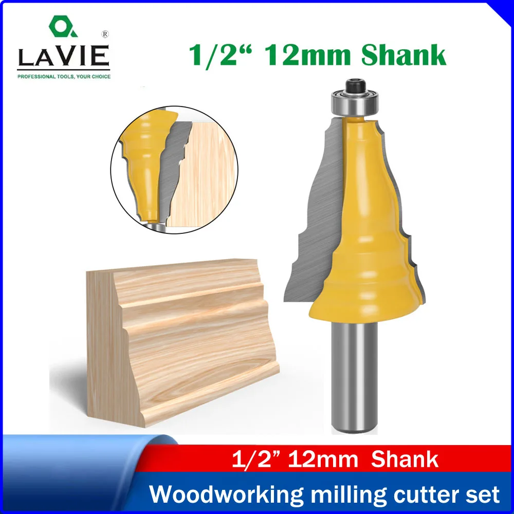 LAVIE 12mm & 1/2" Shank Crown Handrail Profile Router Bit, Trimming & Carving Cutter, Woodworking Milling Bit
LAVIE 12mm & 1/2" Shank Crown Handrail Profile Router Bit, Trimming & Carving Cutter, Woodworking Milling Bit