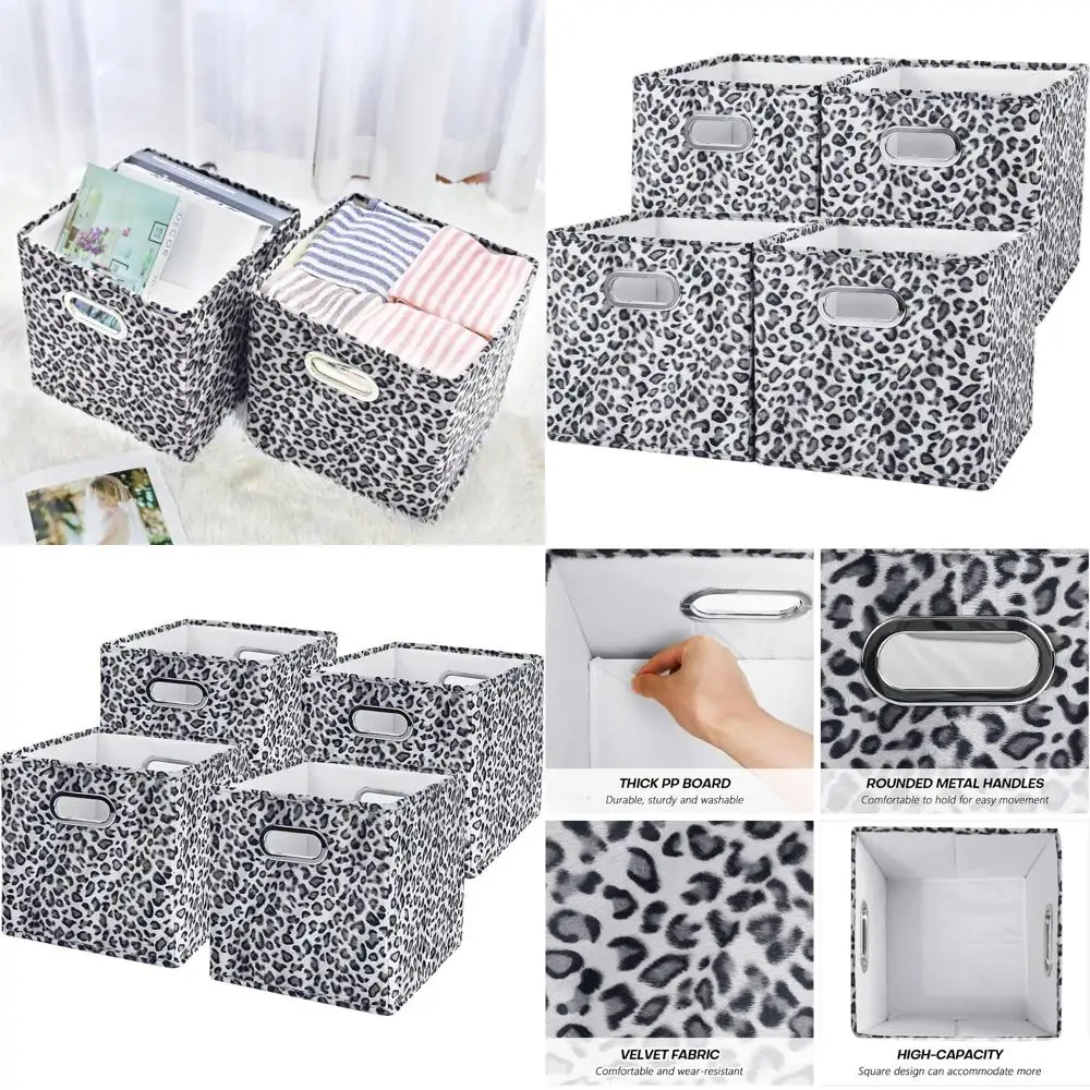 Elephant Print Velvet Storage Cubes, Collapsible Washable Baskets with Handles, 11x11x11 for Organized Shelving
Elephant Print Velvet Storage Cubes, Collapsible Washable Baskets with Handles, 11x11x11 for Organized Shelving