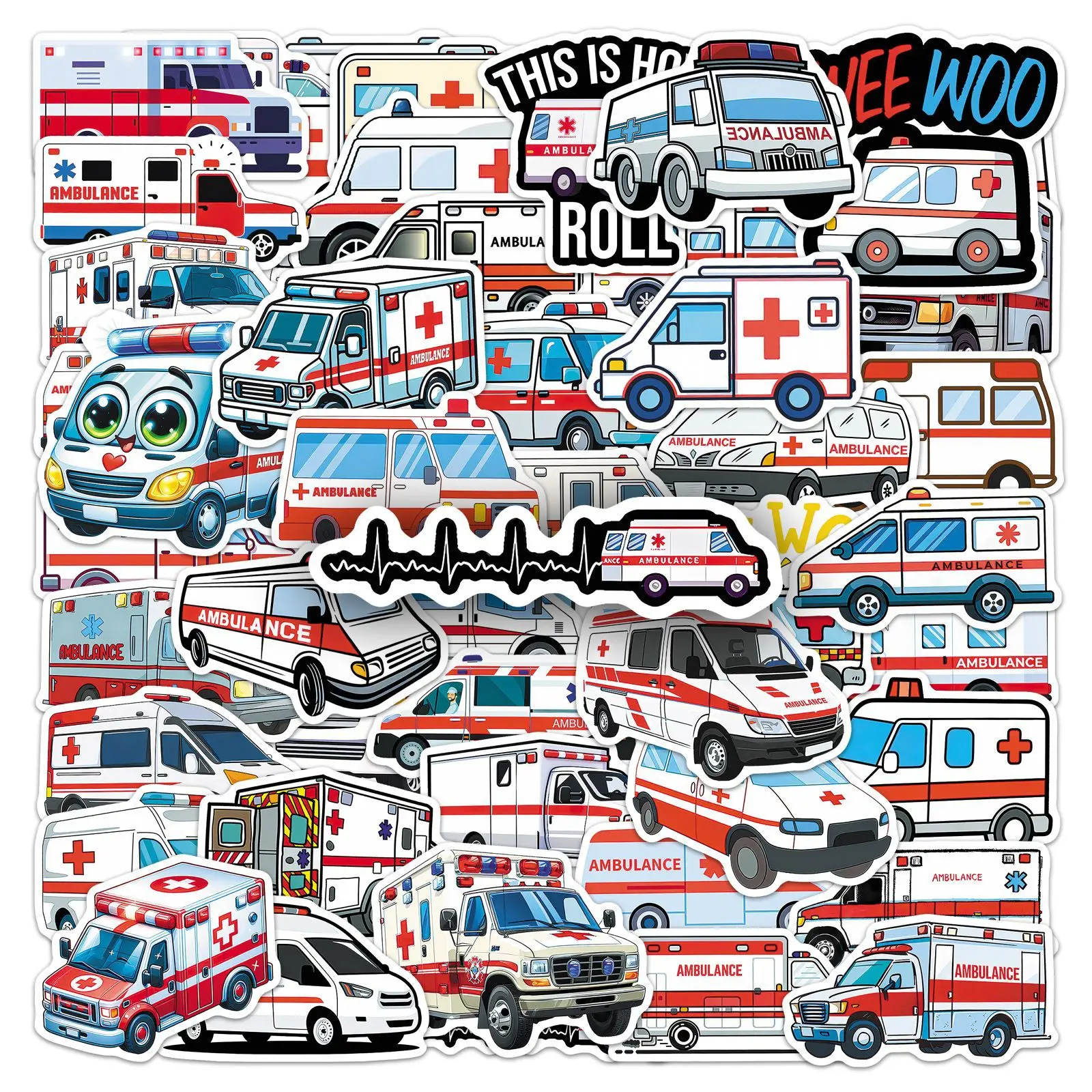 50PCS Cartoon Ambulance Stickers Transparent PET Creative Skateboard Notebook Stationery Reward Stickers
50PCS Cartoon Ambulance Stickers Transparent PET Creative Skateboard Notebook Stationery Reward Stickers