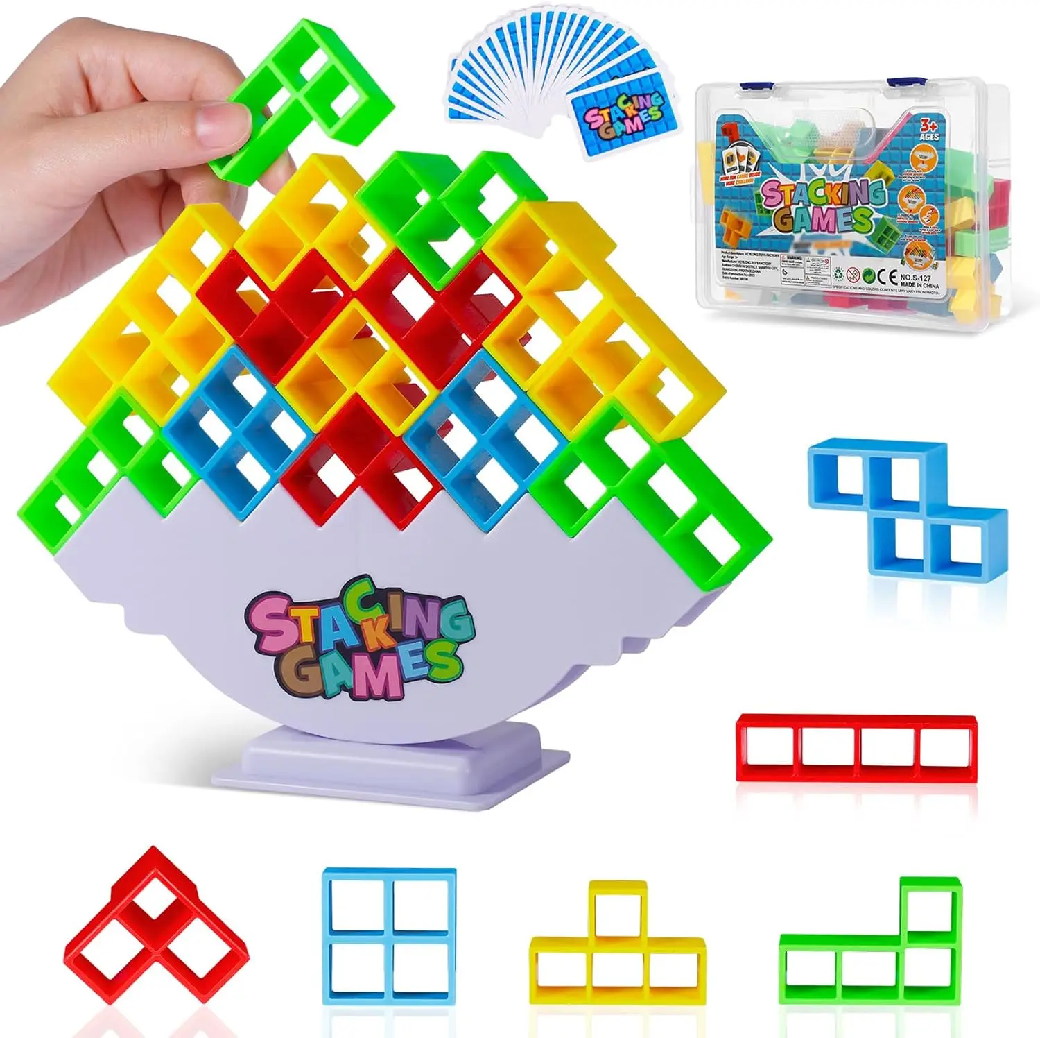 48Pcs Tetra Tower Stacking Blocks Game, Board Games for Families, Parties, Travel and Team Building, Suitable for 1-4 Players Ki
48Pcs Tetra Tower Stacking Blocks Game, Board Games for Families, Parties, Travel and Team Building, Suitable for 1-4 Players Ki