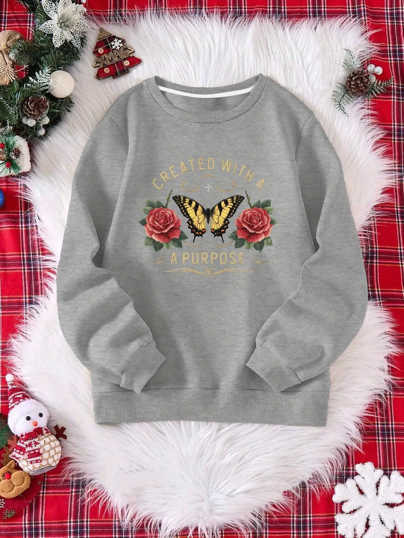 Created with A Purpose" Geometric Print Sweatshirt - Casual Crew Neck, Long Sleeve Pullover for Women, Perfect for Fall & Spring
Created with A Purpose" Geometric Print Sweatshirt - Casual Crew Neck, Long Sleeve Pullover for Women, Perfect for Fall & Spring