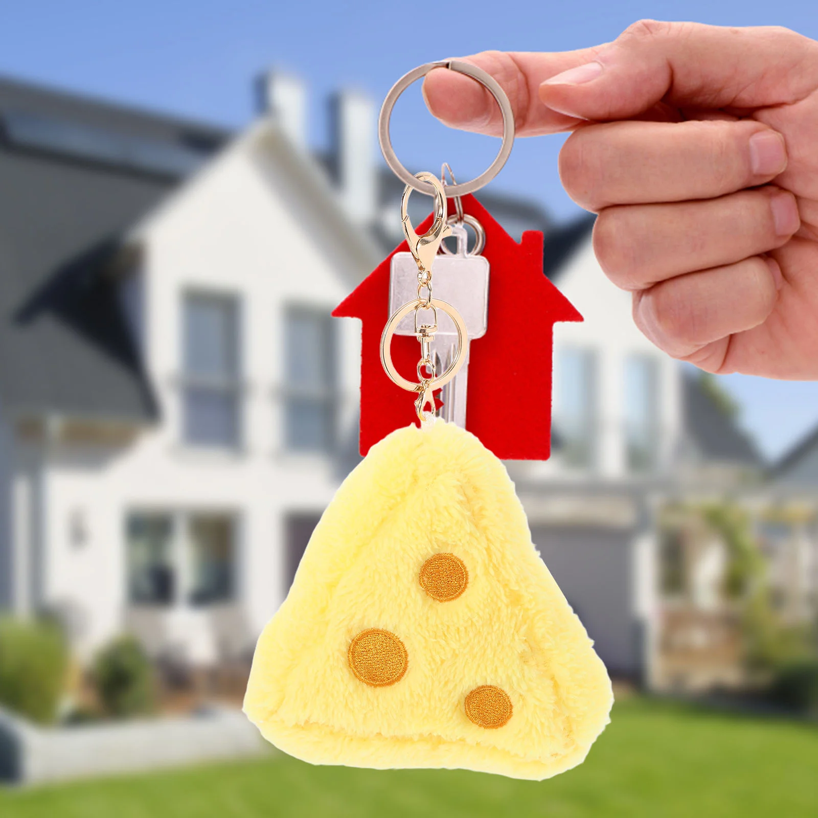 Adorable Artificial Cheese Keychain Plush Hanging Keychain for Backpacks Cute Food Keychain Stuffed Cheese Charm Keychain
Adorable Artificial Cheese Keychain Plush Hanging Keychain for Backpacks Cute Food Keychain Stuffed Cheese Charm Keychain