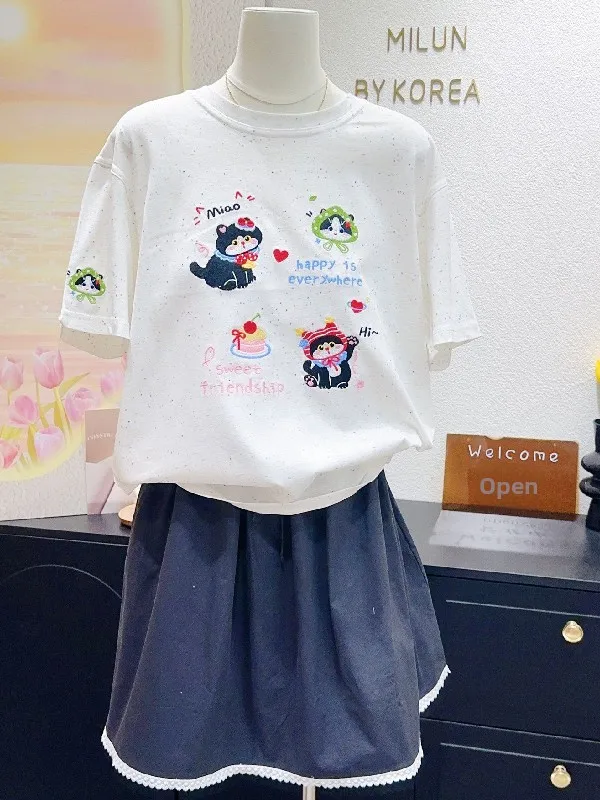 plus Size Summer Ins Heavy Embroidery Short Sleeve Japanese Style Top Student Versatile Half Sleeve T-Shirt Breathable Casual...
plus Size Summer Ins Heavy Embroidery Short Sleeve Japanese Style Top Student Versatile Half Sleeve T-Shirt Breathable Casual...