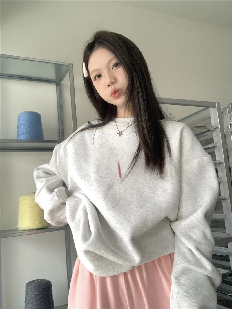 ay Letter Print round Ne Fce Lined Sweatirt Women's Casual Loose Fit Overhead American Sle Autumn Faion
ay Letter Print round Ne Fce Lined Sweatirt Women's Casual Loose Fit Overhead American Sle Autumn Faion