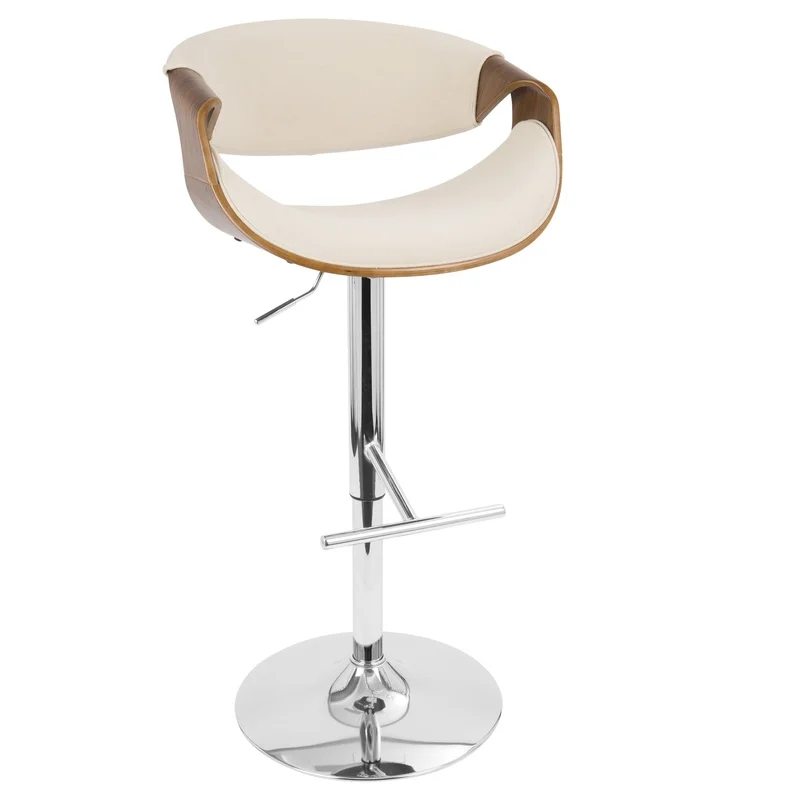 Mid-Century Modern Swivel Barstool in Walnut and Cream
Mid-Century Modern Swivel Barstool in Walnut and Cream