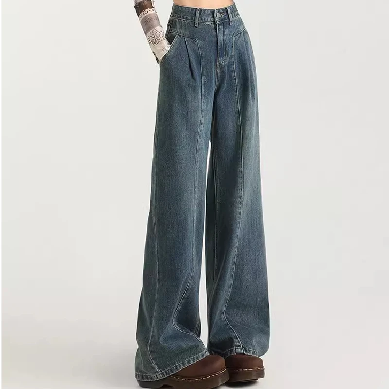 New High Waist Wide Leg Jeans Women's Spring Autumn High End Pants Straight Cut Denim Blue Non-Stretch Comfortable Fit
New High Waist Wide Leg Jeans Women's Spring Autumn High End Pants Straight Cut Denim Blue Non-Stretch Comfortable Fit