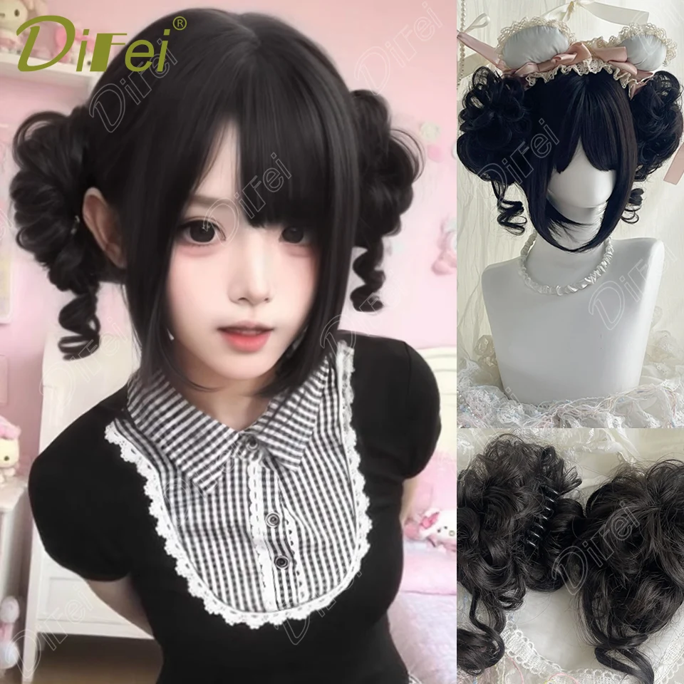 Synthetic Double Ball Head Lolita Wig Clip-in Style Ball Head Wig with Bangs Suitable for Women's Wear for Halloween Christmas
Synthetic Double Ball Head Lolita Wig Clip-in Style Ball Head Wig with Bangs Suitable for Women's Wear for Halloween Christmas