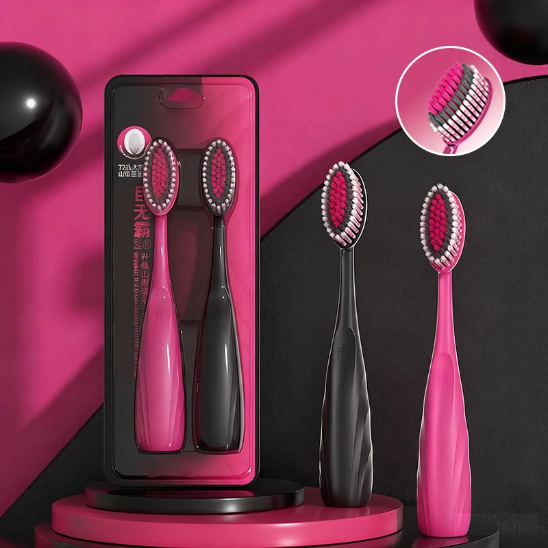 2Pcs Convex Surface Toothbrush Soft Bristle Teeth Brushes Black Pink Toothbrushes Dental Oral Care Travel Portable Washing Daily
2Pcs Convex Surface Toothbrush Soft Bristle Teeth Brushes Black Pink Toothbrushes Dental Oral Care Travel Portable Washing Daily