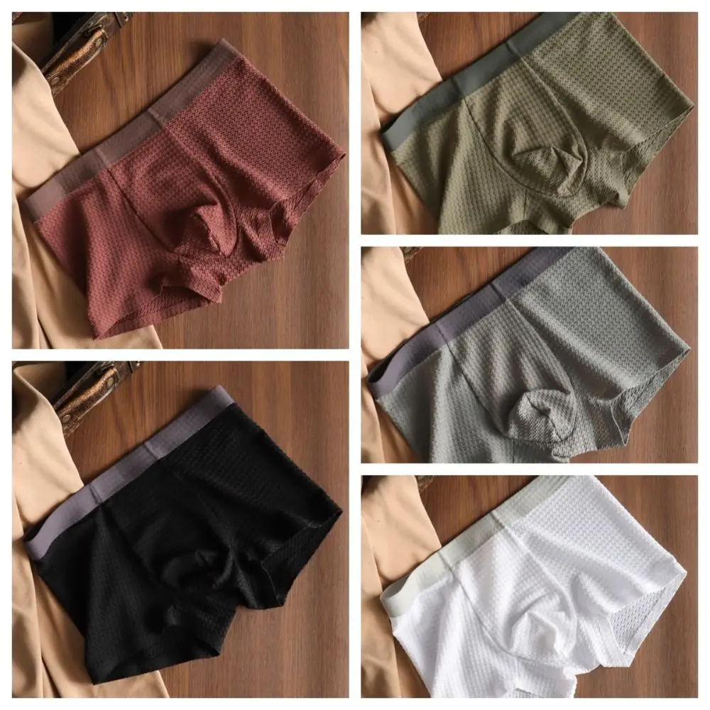 Breathable Solid Color Men Boxer Briefs Mesh Sweat Absorption Ice Silk Panties Underpants Lingerie Underwear for Men Summer
Breathable Solid Color Men Boxer Briefs Mesh Sweat Absorption Ice Silk Panties Underpants Lingerie Underwear for Men Summer