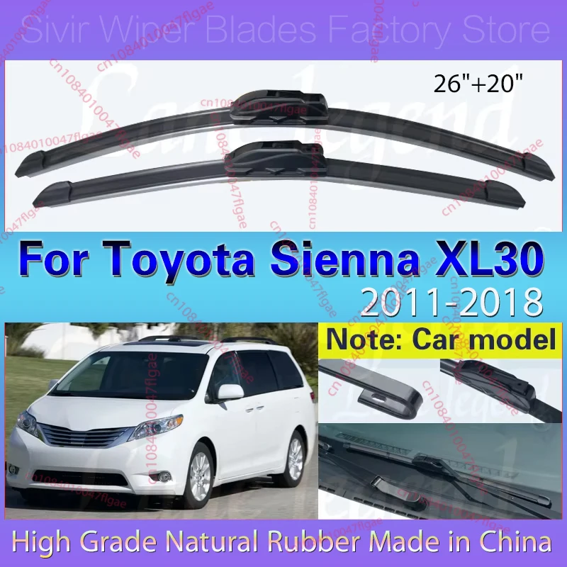 Car Wiper Blades For Toyota Sienna XL30 2011 2012 2013 2014 2015 2016 2017 2018 Front Window Windscreen Rubber Car Accessories
Car Wiper Blades For Toyota Sienna XL30 2011 2012 2013 2014 2015 2016 2017 2018 Front Window Windscreen Rubber Car Accessories