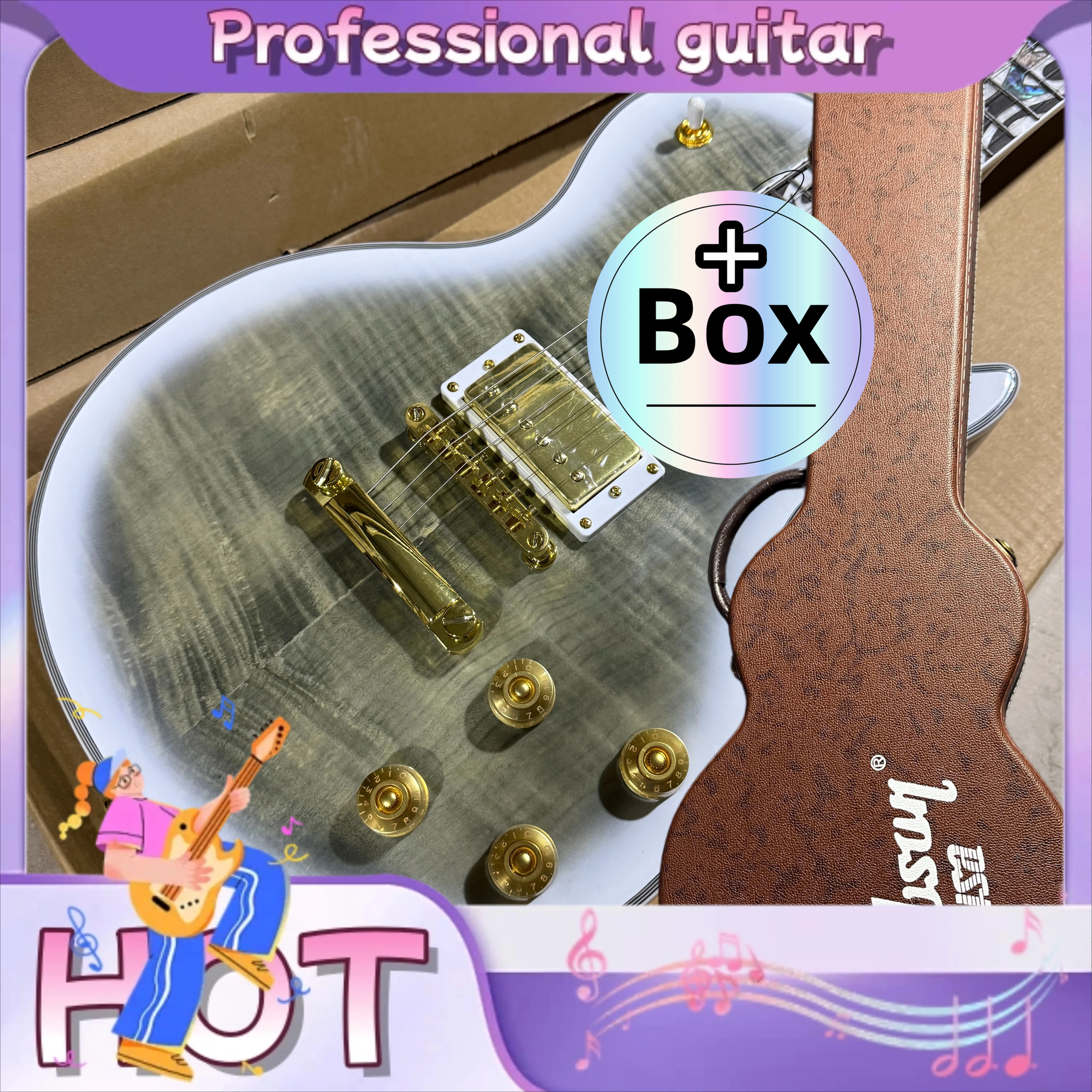 White-Green Sunburst Tiger Stripe HH Pickup Electric Guitar with Gig Bag Mahogany Body Luxury Rosewood Fingerboard
White-Green Sunburst Tiger Stripe HH Pickup Electric Guitar with Gig Bag Mahogany Body Luxury Rosewood Fingerboard