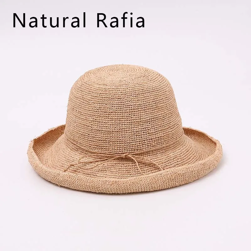 Summer Women's Natural Raffia Straw Bucket Hat Retro Panama Sun Hat Short Curved Brim Sun Protection for Beach Vacation
Summer Women's Natural Raffia Straw Bucket Hat Retro Panama Sun Hat Short Curved Brim Sun Protection for Beach Vacation