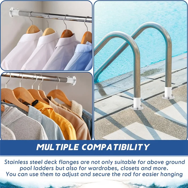 【Limited Time Offer】4 Pieces Stainless Steel Deck Flanges White Flange Rod End Holder Pool Deck Anchors Pool Handrail Flange
【Limited Time Offer】4 Pieces Stainless Steel Deck Flanges White Flange Rod End Holder Pool Deck Anchors Pool Handrail Flange