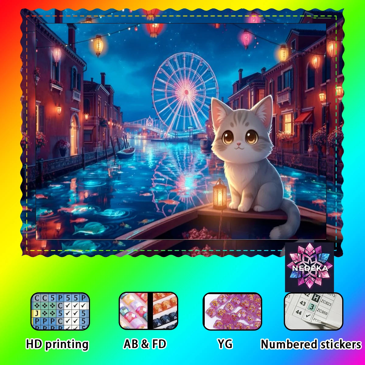 【NEDEKA_ Diamond Art】Котенок сфотографировался на колесе обозрения с использованием страз Crystal AB Rhinestone FD Rhinestone Perfect Resin Diamo.
【NEDEKA_ Diamond Art】Котенок сфотографировался на колесе обозрения с использованием страз Crystal AB Rhinestone FD Rhinestone Perfect Resin Diamo.