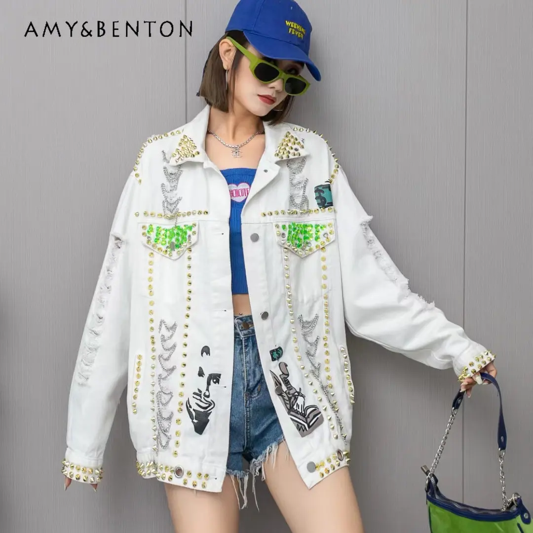 Thai Fashion Brand 2023 Spring Autumn New Cartoon Beaded Sequins Denim Jacket Women's Clothing Loose Slimming Jacket Top Coats
Thai Fashion Brand 2023 Spring Autumn New Cartoon Beaded Sequins Denim Jacket Women's Clothing Loose Slimming Jacket Top Coats