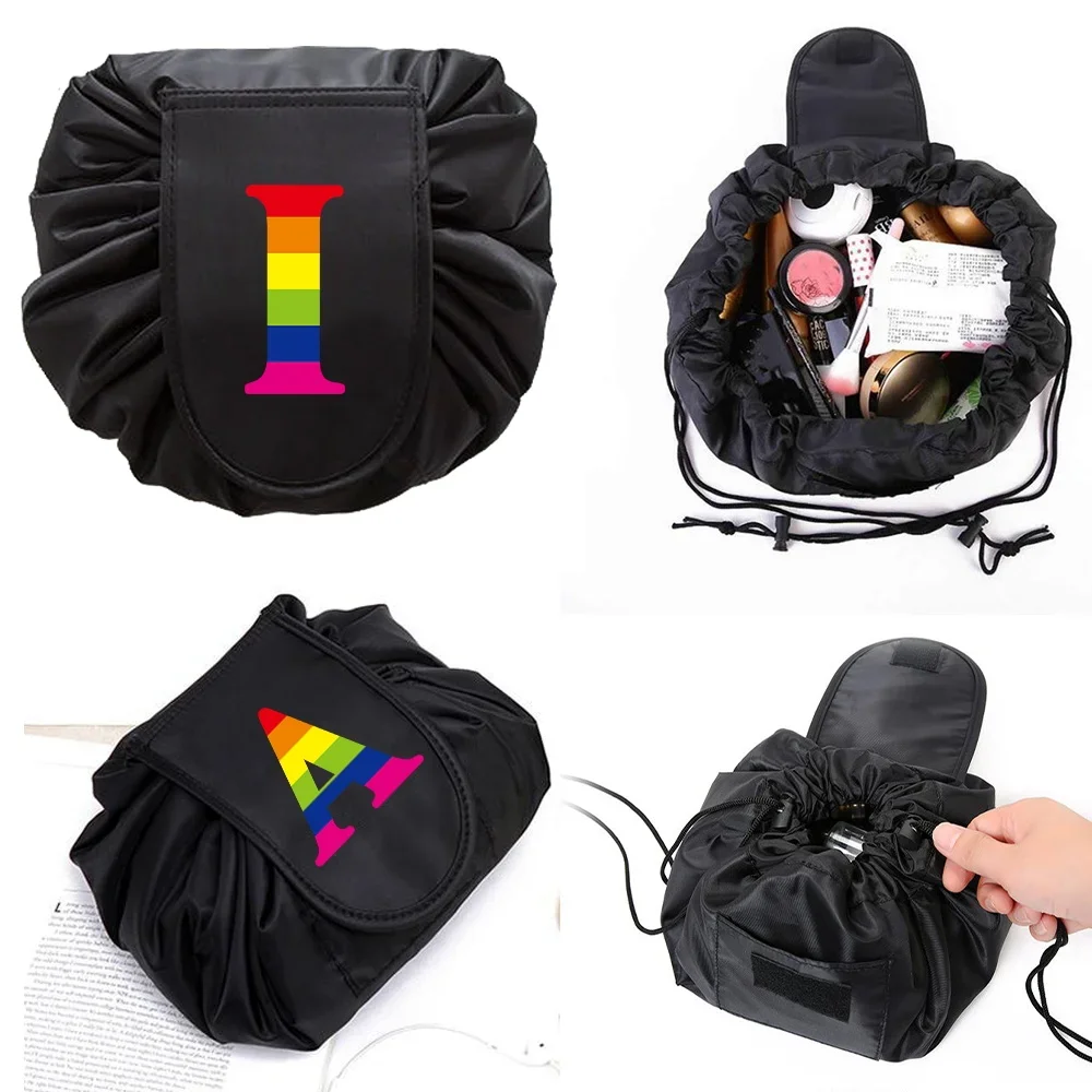 Storage Cosmetic Bag Drawstring Rainbow Letter Print Magic Makeup Pouch Large Capacity Travel Portable Fashion Toiletry Handbag
Storage Cosmetic Bag Drawstring Rainbow Letter Print Magic Makeup Pouch Large Capacity Travel Portable Fashion Toiletry Handbag